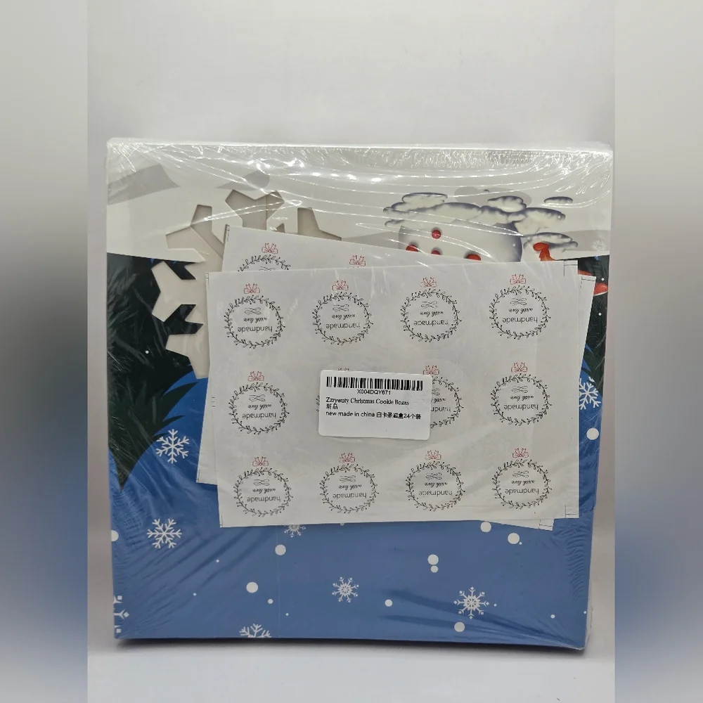 24PCS Christmas Cookie Boxes for Gift Giving,‎ with Window, for Mini Cake Pastry